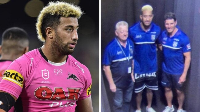 Viliame Kikau pictures in Bulldogs colours. Photo: Twitter, Getty.