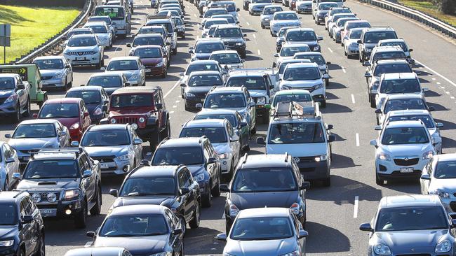 Peak morning traffic on the Eastern Freeway. Picture: Ian Currie