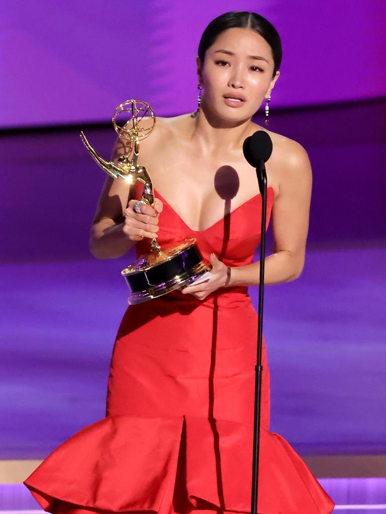 Anna Sawai accepts the Outstanding Lead Actress in a Drama Series award for Shōgun. Picture: Kevin Winter/Getty Images