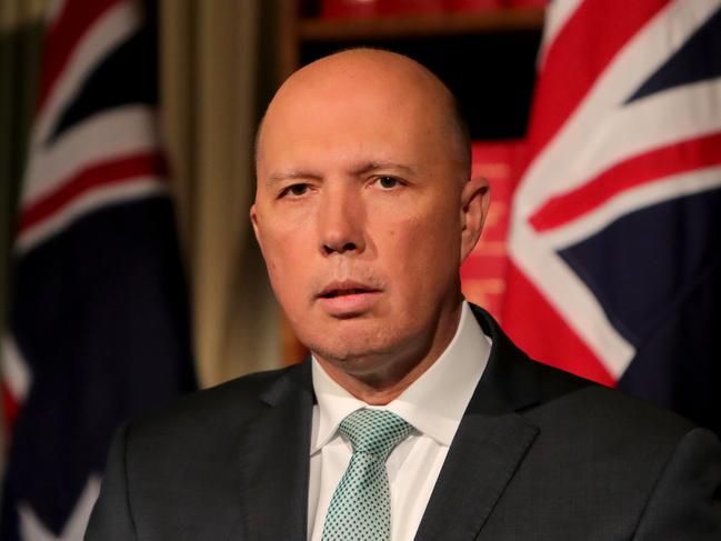 04/06/2018: MP Peter Dutton & Nicole Rose, CEO Austrac, hold a press conference regarding a $700 Million penalty for the Commonwealth Bank of Australia. Stuart McEvoy for The Australian.