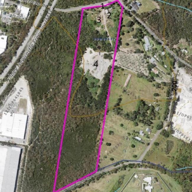 Aerial view of the site 1 is the entry, 2 existing site buildings 3 is current product storage and 4 is the main processing area.