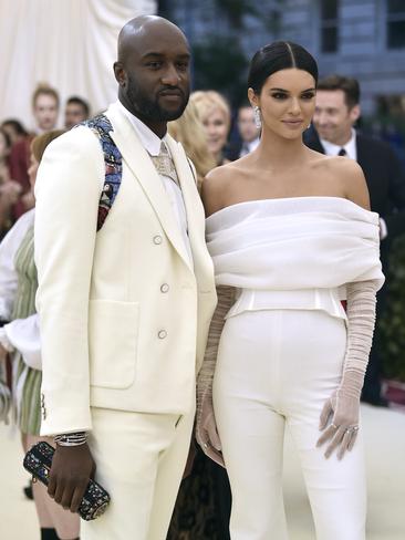 Designer Virgil Abloh and Kendall Jenner at 2018 Met Gala. Picture: AP