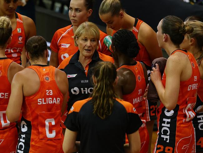 Julie Fitzgerald, head coach of the Giants settled her team early. Picture: Sarah Reed/Getty Images