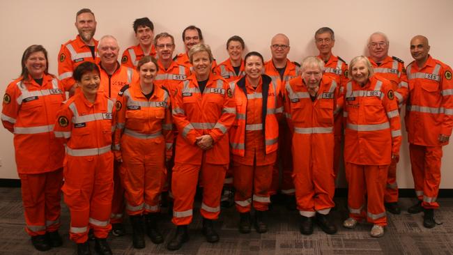 Mosman SES unit members (Back row, from left): Carolyn Kirby, Matt McInnes, Robert MacMahon, Felix Nicholson, Andy Cowin, Lachlan Flick, Diana McKay, Vanden Helby, Phillip Titterton, Phillip Cleary and Pragash Santi. Front row: Yoko Tsunoda, Harriet Virgona, Melissa Carroll, Nichola Cassar, Michael Hennessey and Janet Fish.