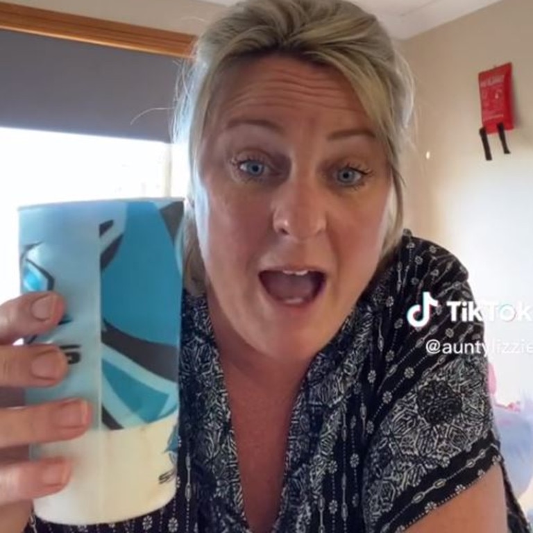 Her comment about having to drink out of a plastic cup caused a lot of confusion. Picture: Liz Hammond/TikTok