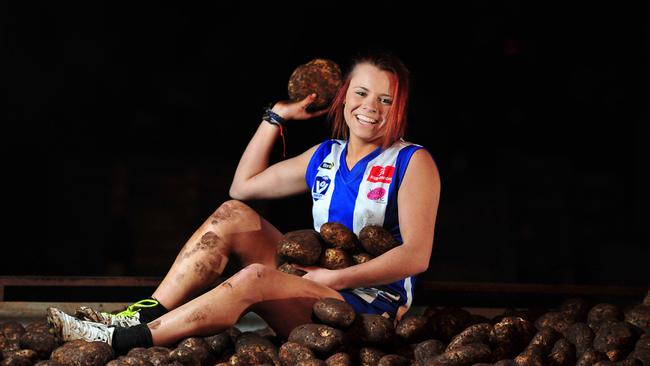 Jenna Bruton at home on the spud farm near Trentham.