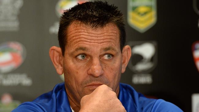 Samoa's Rugby League head coach Matt Parish looks on during the launch of the Four Nations tournament in Brisbane, Friday, Oct. 24, 2014. The Kangaroos will kick off their Four Nations campaign against the Kiwis at Suncorp Stadium tomorrow. (AAP Image/Dan Peled) NO ARCHIVING