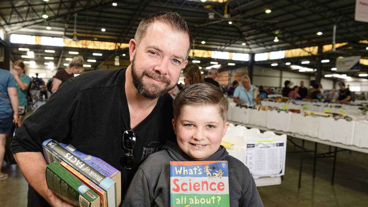 Jeremy Smith and son Gabriel Smith at The Chronicle Lifeline Bookfest at Toowoomba Showgrounds, Saturday, March 1, 2025. Picture: Kevin Farmer