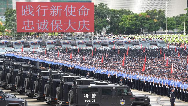 China’s growing military power, in addition to its response to the Hong Kong protests, is of concern. Picture: AFP