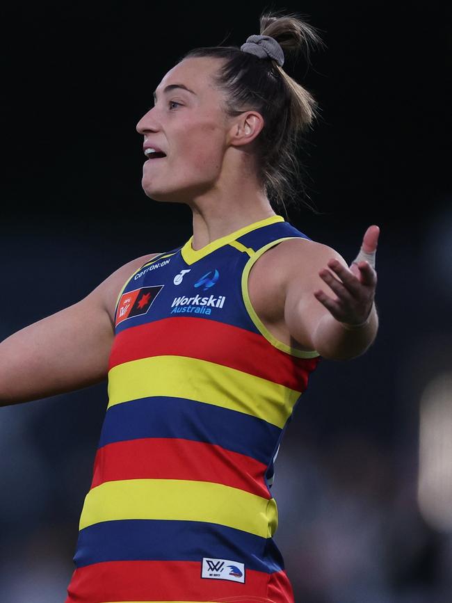 Caitlin Gould was a huge threat for the Crows throughout. Picture: Daniel Pockett/Getty Images