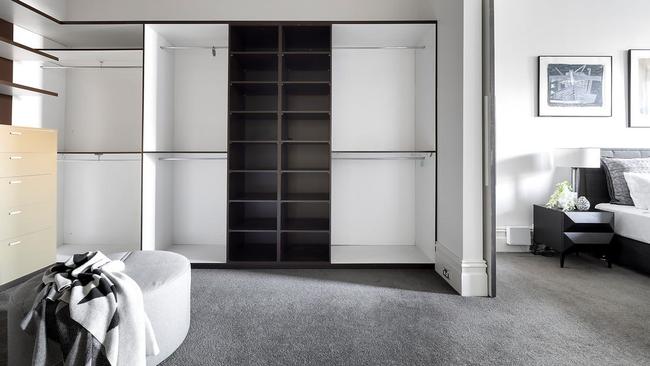 A huge walk-in wardrobe.