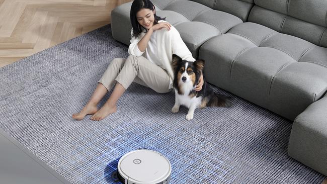 The Ecovacs Deebot U2 is a robotic vacuum cleaner that can be commanded to clean floors by voice commands.