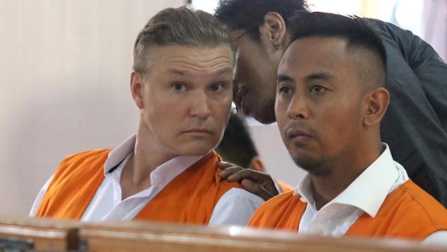 Australians David Van Iersel and William Cabantog are on trial for drug possession in Bali. Picture: Lukman S.Bintoro