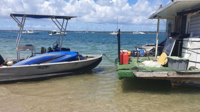 A houseboat on the Broadwater at Biggera Waters. Picture: Warren Jopson