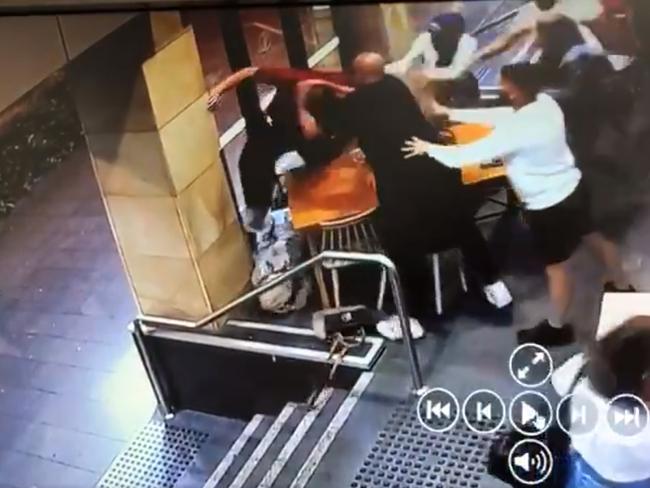 CCTV of the assault captured Lozina hitting Ms Elasmar 14 times.