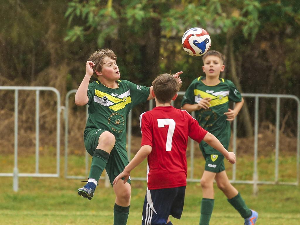 QAS V Michelton FC in the Premier Invitational Football Carnival at Nerang. Picture: Glenn Campbell