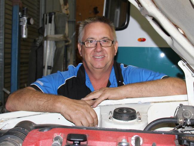 Gladstone Fleet Services owner Mark Boyd is more than just a mechanic, he also drives his Chrysler Lancer racecar, is the Central Queensland Motorsports President and a director of Gladstone's Blue and White Taxis.