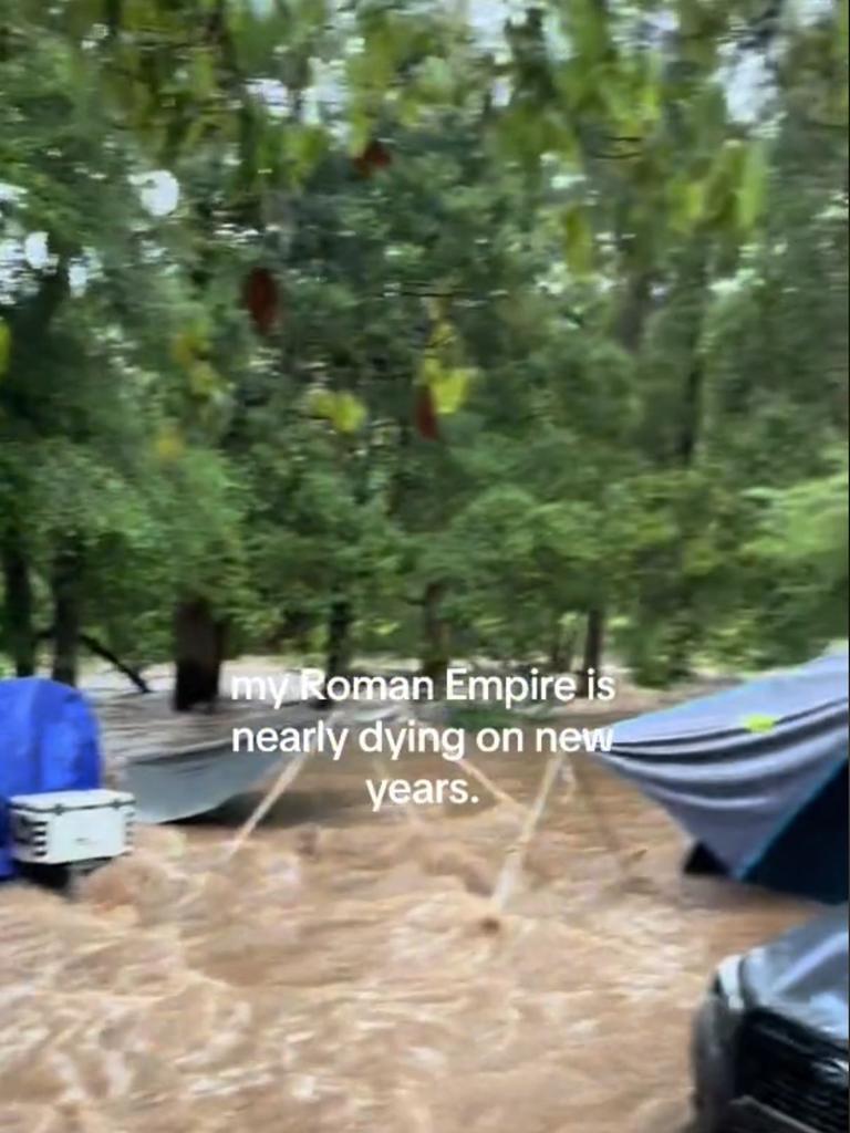 She was swept 40m away in floodwaters. Picture: TikTok