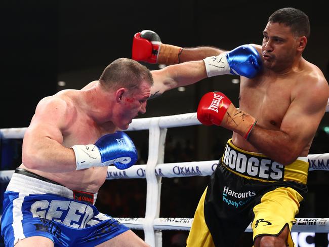 Paul Gallen has vowed that his rematch with Justin Hodges will be his final fight. Picture: Chris Hyde/Getty Images