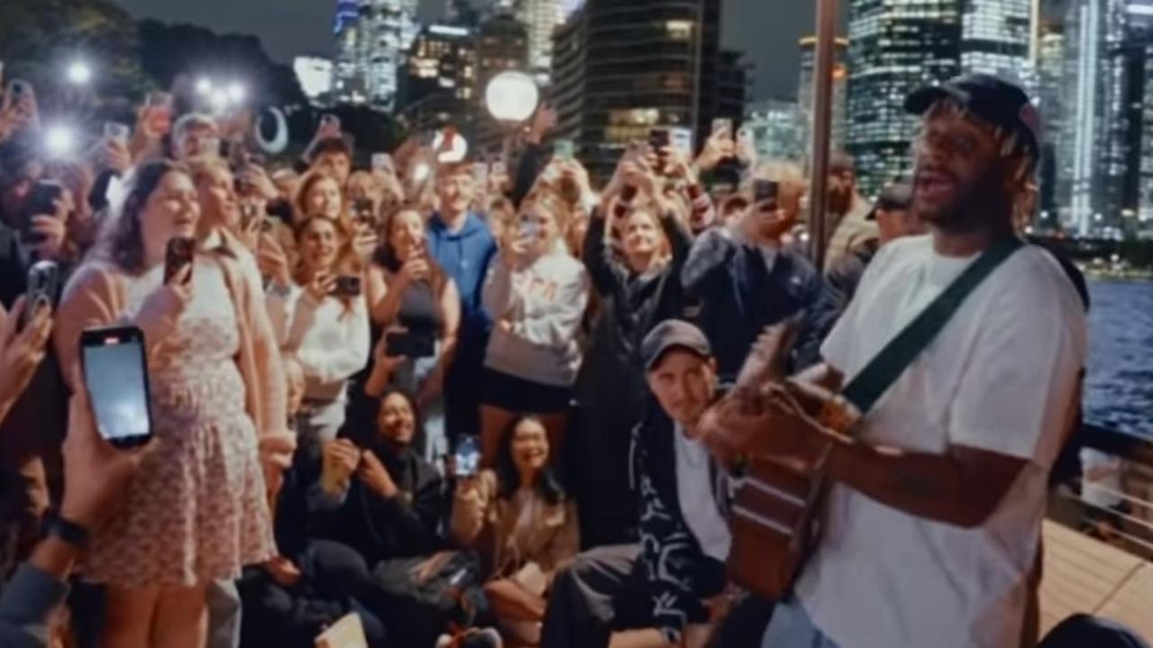 Myles Smith’s impromptu gig finally went ahead at Circular Quay after the NSW government stepped in. Picture: Instagram