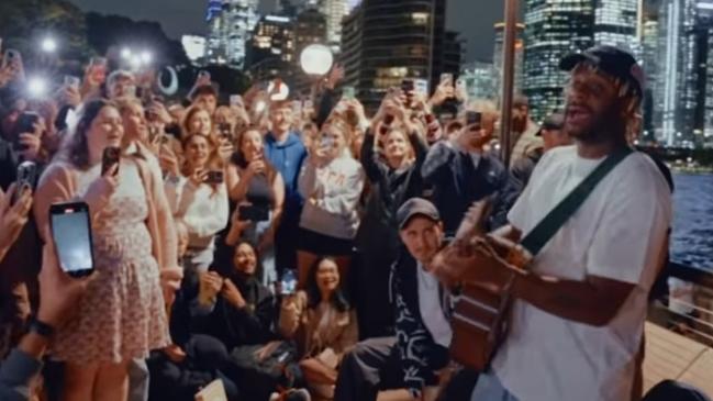 Myles Smith’s impromptu gig finally went ahead at Circular Quay after the NSW government stepped in. Picture: Instagram