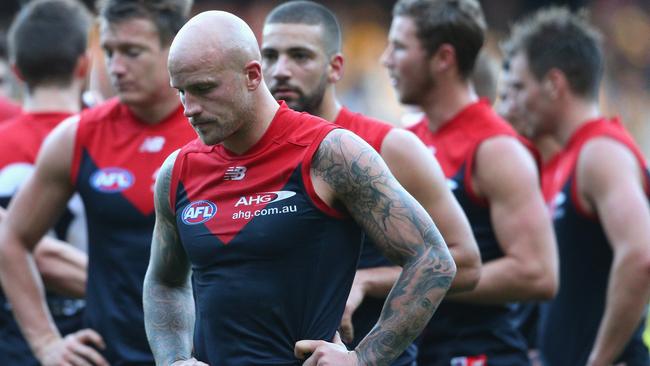 Nathan Jones after the loss to Hawthorn. Picture: Getty