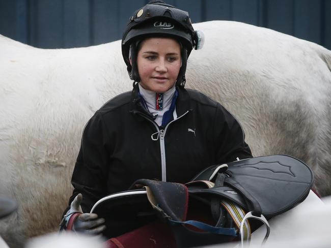 Wants back in: Michelle Payne during trackwork at Ballarat this week. Picture: Michael Klein