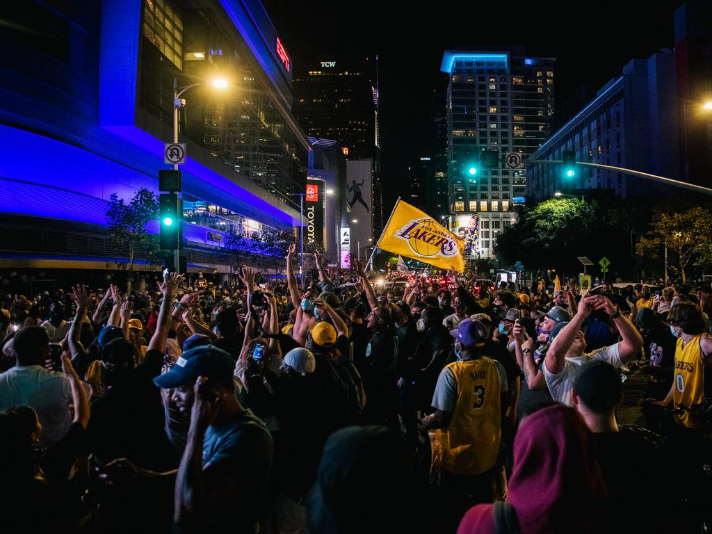 Lakers fans were out in force.