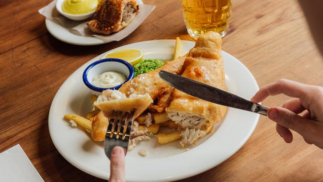 Fish and chips at The Rose and Crown