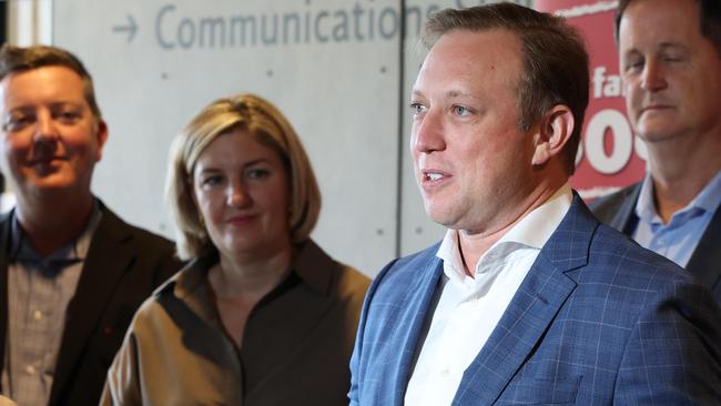 Steven Miles at the Sunshine Coast University Hospital, when he was Premier, to announce a new satellite hospital. Picture: Lachie Millard