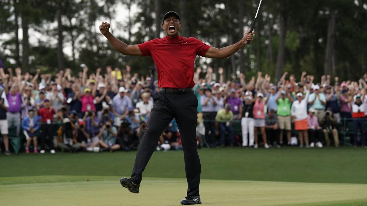 Tiger Woods won the Masters golf tournament in Augusta in 2019. Picture: David J. Phillip