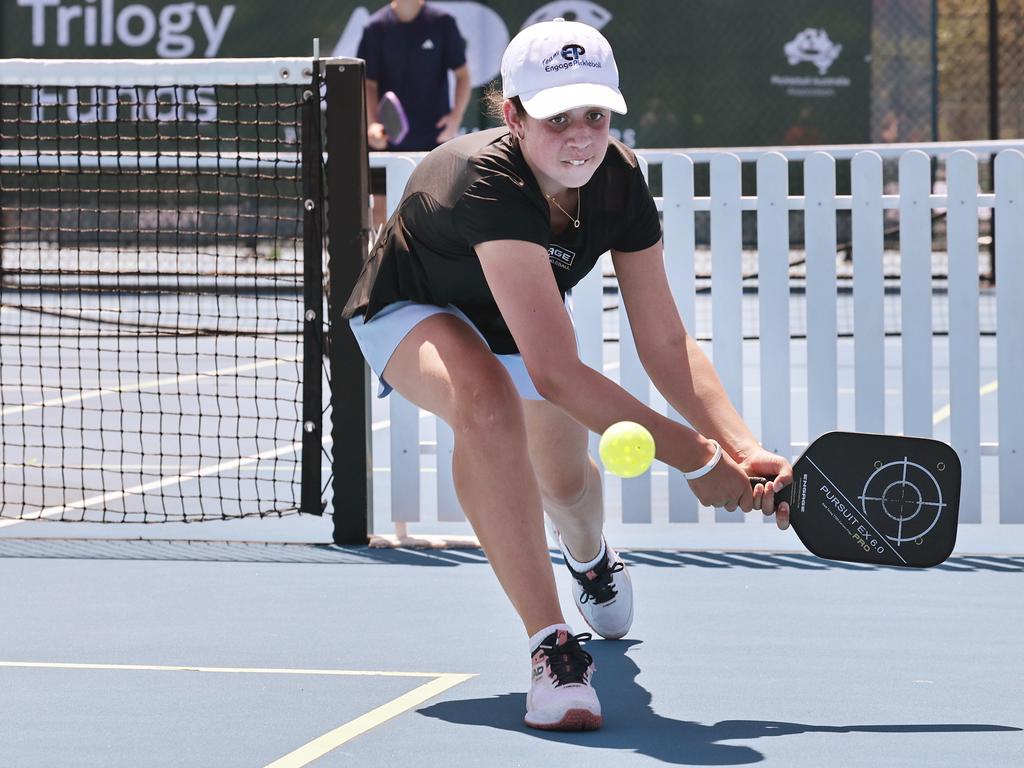 Australian Pickleball Championships at KDV Carrara. Aurora Little in the u/14s girls.. Picture Glenn Hampson