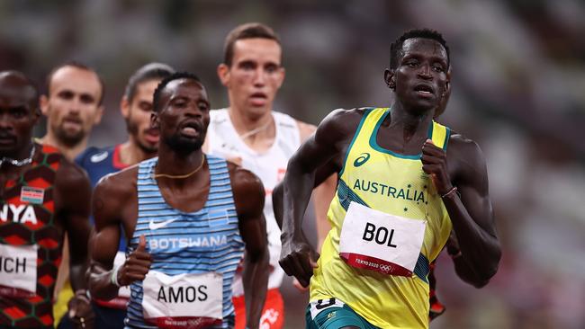 Bol competing in the 800m final at the 2020 Tokyo Olympics. Picture: Ryan Pierse/Getty Images