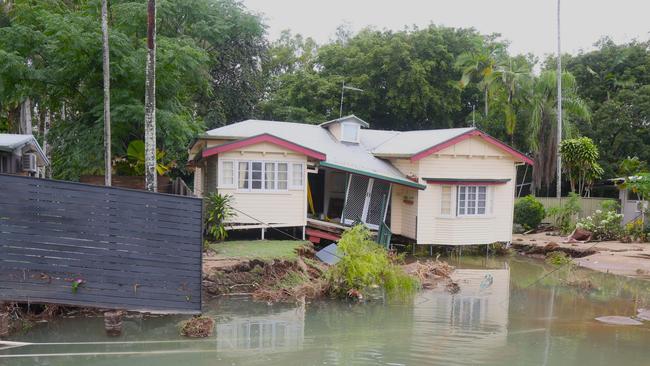 A house Oleander St in Holloways Beach has been largely destroyed by a fast moving torrent of water. on Picture: Peter Carruthers