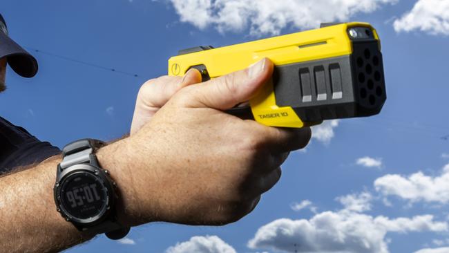 A police taser. Picture: File/Richard Walker