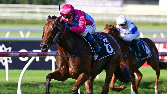 David Vandyke’s Group 1 Queensland Oaks fancy Philia. Picture: Grant Peters / Trackside Photography.