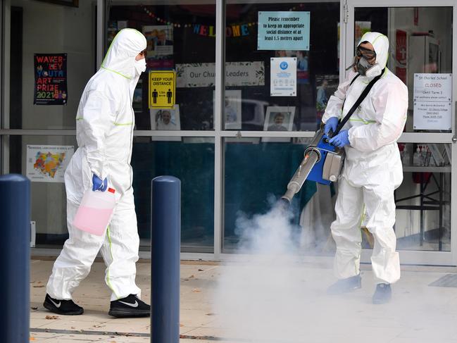 SYDNEY, AUSTRALIA - NewsWire Photos JUNE, 23, 2021: Deep cleaners commence work at St Charles Catholic Primary School at Waverly in Sydney. Picture: NCA NewsWire/Joel Carrett