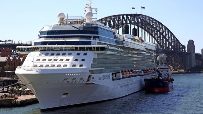 The Celebrity Solstice docked at Circular Quay. Picture: Toby Zerna