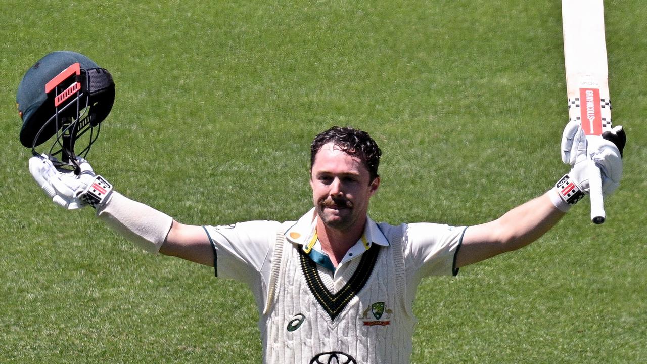 Travis Head was the hero on day two of the first Test. Picture: Izhar KHAN / AFP