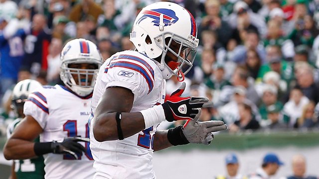 Buffalo Bills receiver Steve Johnson mocks Plaxico Burress during