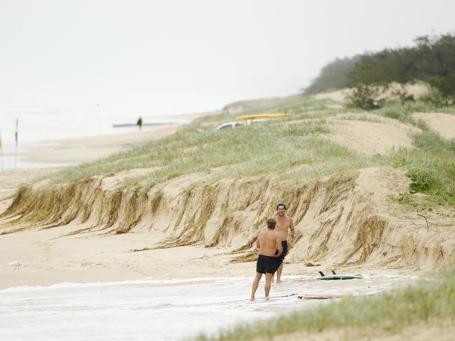 Beach erosion at Sunshine Beach. Picture Lachie Millard