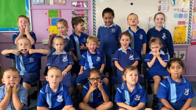 Dalby State School, Class 1C 2022. Back row (L-R) Parker, Hazel, Thomas, Kalo, Micah, Blake. Middle (L-R) Ngaire, Rose, Cohen, Gracie, Georgia. Front row (L-R) Maxwell, Laine, Narla, Logan, Hridaya Picture: Emily Devon.