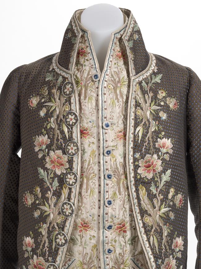 McQueen’s France Coat and waistcoat, made from silk, linen, wool and metal