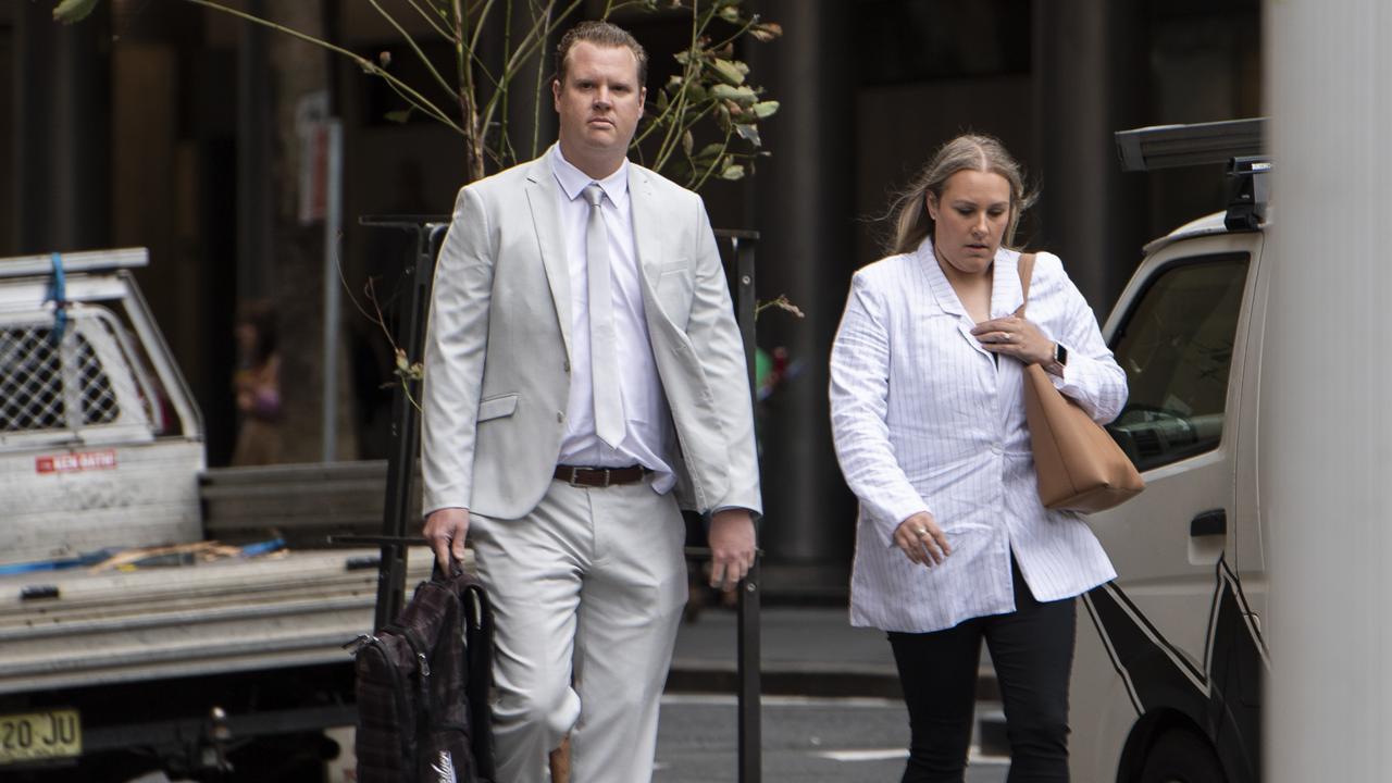 Constable White was supported by his wife inacourt. Picture: NewsWire / Monique Harmer