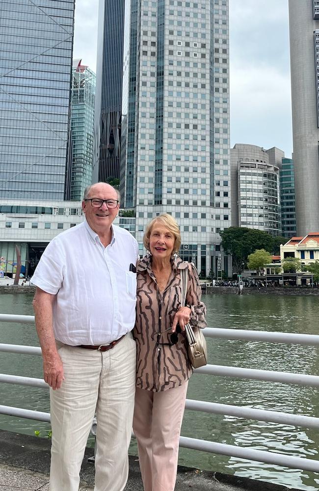 Paul Everingham and his wife Marilyn in Singapore.