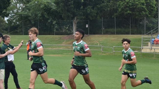 Christian Mikaele (middle). Cyril Connell Challenge game between the Ipswich Jets and Wide Bay Bulls. Saturday March 11, 2023. Picture, Nick Tucker.