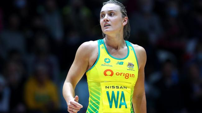 Diamonds captain Liz Watson racked up her 50th Test in the final round game of the Quad Series in London in her return to the international arena. Photo: Getty Images