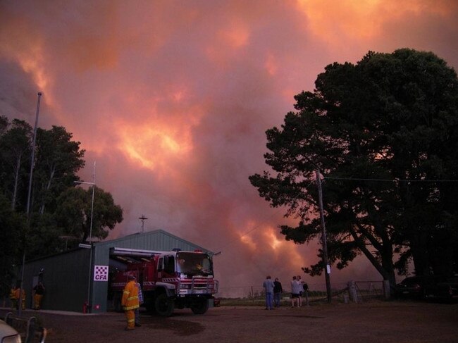 The Black Saturday fire in Victoria in 2009 which burned 450,000 hectares of land, killed 173 people and destroyed more than 2000 homes.