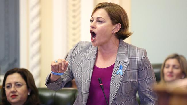 Deputy Premier Jackie Trad speaks during question time at Queensland parliament this week. Picture: Jono Searle/AAP