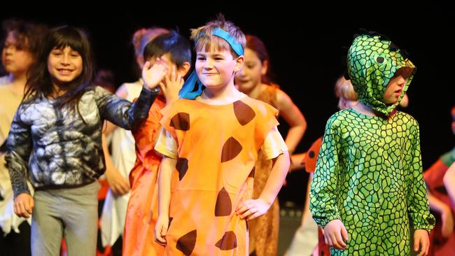 Anglesea Primary School students performing at the Geelong Schools Music and Movement Festival. Picture: Alison Wynd